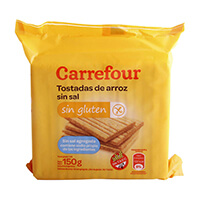 Tostadas de arroz sin sal Carrefour 150g. sin TACC