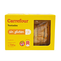 Tostadas clásicas Carrefour 130g. sin TACC y sin lactosa