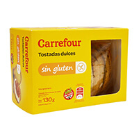 Tostadas dulces Carrefour 130g. sin TACC y sin lactosa