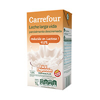 Leche descremada larga vida Carrefour reducida en lactosa 1 l.