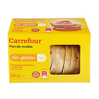 Pan de mesa Carrefour blanco 200g. sin TACC y sin lactosa